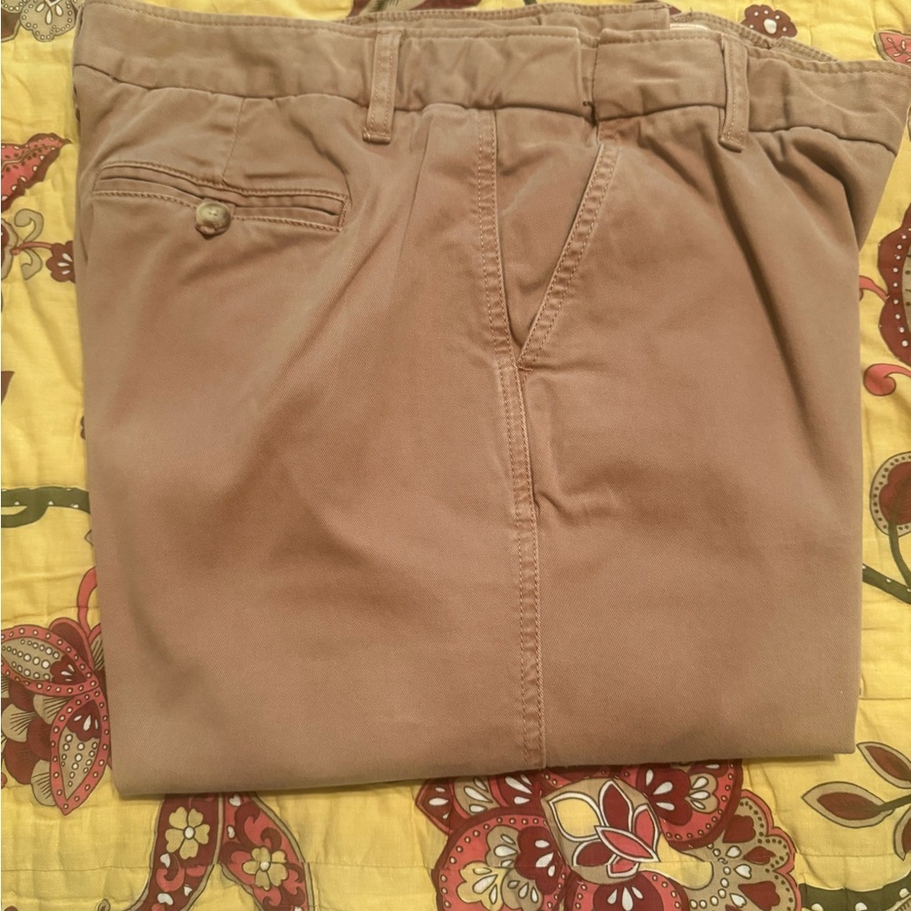Coldwater Creek Tan Chinos Classic Flat-Front Design